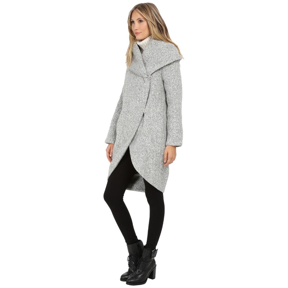 ZAC Zac Posen Camilla Wrap Coat in Grey NWT $595 - Picture 5 of 8